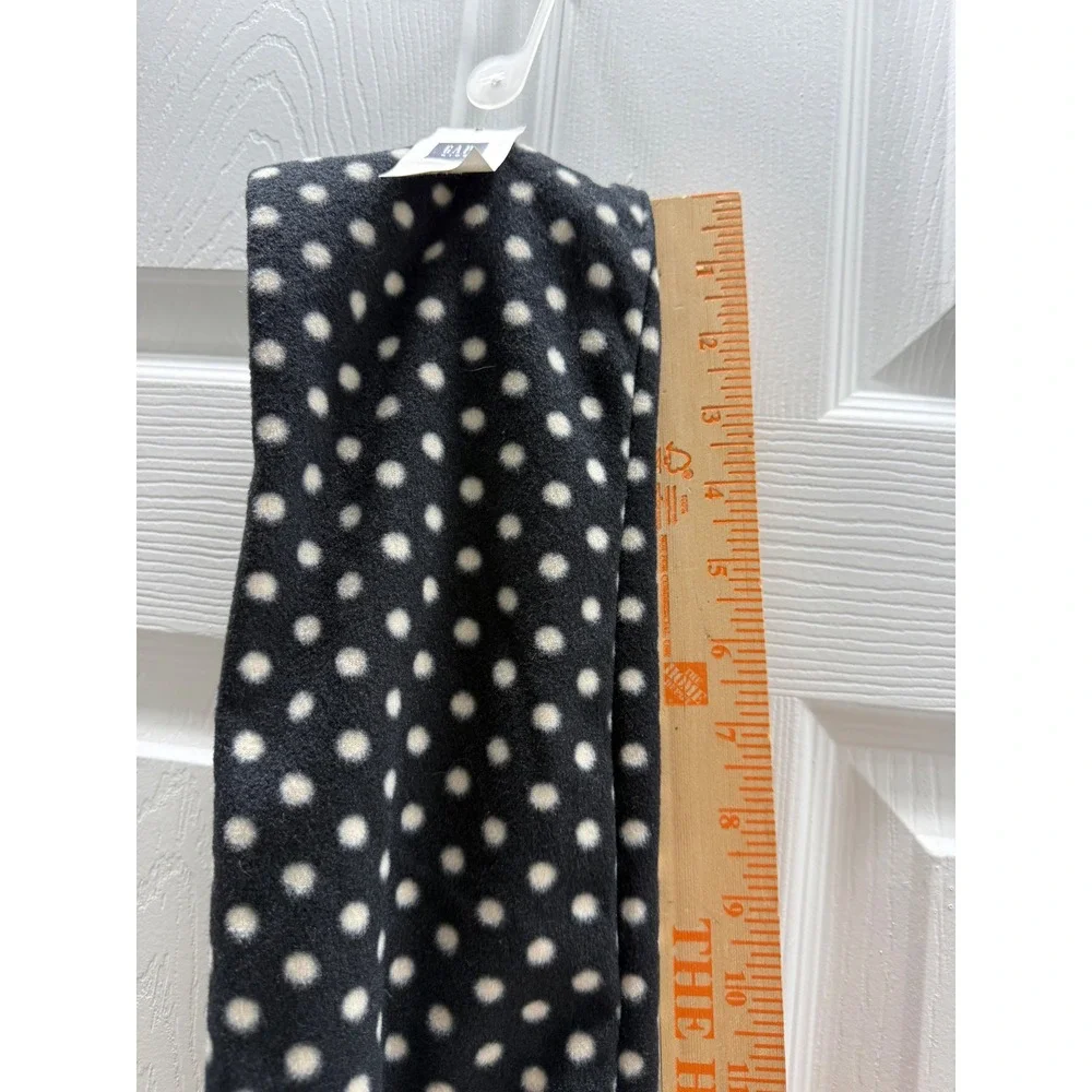 Gap Kids Black White Polka Dot Fleece Pocket Scarf One Size NWT